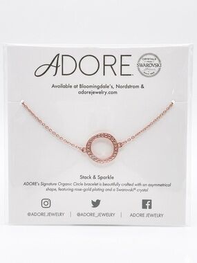 Adore Rose Gold Open Circle Bracelet with Swarovski Crystal Accent